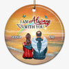 Dad Mom Always With Son Daughter Personalized Circle Ornament