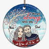 Dad Mom Front View Memorial Personalized Circle Ornament