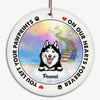 Dog Memorial Heaven Personalized Circle Ornament