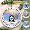 Dog Memorial Heaven Personalized Circle Ornament