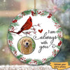Dogs Cats Holly Branch Photo Memorial Personalized Circle Ornament