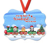 Dogs Cats On Train Personalized Christmas Ornament