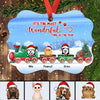 Dogs Cats On Train Personalized Christmas Ornament