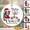 Dogs For Christmas Doll Personalized Circle Ornament