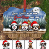 Dogs Peeking Over Fence Personalized Christmas Ornament