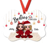 Doll Besties Sisters Siblings Checkered Pants Christmas Gift Personalized Christmas Ornament
