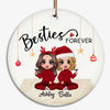 Doll Besties Forever Checkered Pants Christmas Gift For Besties Sisters Siblings Personalized Circle Ornament