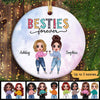 Doll Besties Floral Pattern Personalized Circle Ornament