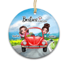 Doll Besties On Car Personalized Circle Ornament