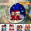 Doll Besties On The Moon Personalized Circle Ornament