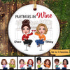 Doll Besties Partners In Wine Personalized Circle Ornament