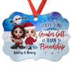 Gift For Besties Sisters Siblings Doll Girls Sitting In Christmas Night Personalized Christmas Ornament