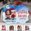 Gift For Besties Sisters Siblings Doll Girls Sitting In Christmas Night Personalized Christmas Ornament