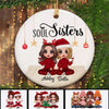 Doll Besties Siblings Soul Sisters Checkered Pants Christmas Gift Personalized Circle Ornament