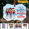 Doll Brothers Sisters Standing Personalized Christmas Ornament