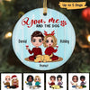 Doll Couple And Dogs Personalized Circle Ornament
