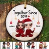 I'm Yours No Returns Or Refunds Doll Couple Sitting Christmas Gift For Him For Her Personalized Circle Ornament