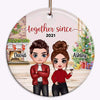 Doll Couple Together Since Christmas Personalized Circle Ornament