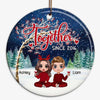 Doll Couple Under Berry Tree Personalized Circle Ornament