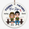 Doll Fishing Couple Personalized Circle Ornament