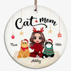 Doll Girl Checkered Pants With Cats Christmas Personalized Circle Ornament