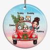 Doll Girl Dog Mom In Car Personalized Circle Ornament