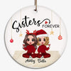 Doll Sisters Siblings Besties Forever Checkered Pants Christmas Gift Personalized Circle Ornament