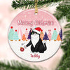 Double Trouble Sassy Cats Personalized Circle Ornament