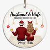 Drinking Husband Wife Personalized Circle Ornament