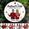 Drinking Husband Wife Personalized Circle Ornament