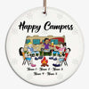 Drunkest Camping Friends Personalized Circle Ornament