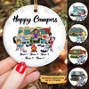 Drunkest Camping Friends Personalized Circle Ornament