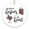 Family - Besties At Heart Leopard Personalized Circle Ornament