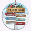 Family Direction Sign Personalized Circle Ornament