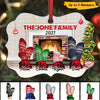 Family Feet At Fireplace Personalized Christmas Ornament