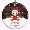 First Christmas Baby Personalized Circle Ornament