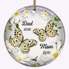 Flower And Butterfly Dad Mom Memorial Personalized Circle Ornament