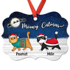 Fluffy Cats Walking In Christmas Night Personalized Christmas Ornament