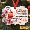 Forever In Our Hearts Cardinal Family Memorial Personalized Christmas Ornament