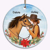 Girl & Horse Personalized Decorative Circle Ornament