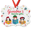 Grandma‘s Favorite Gifts Peeking Kids Box Personalized Christmas Ornament