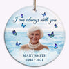 Heaven Memorial Photo Personalized Circle Ornament