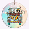 Hippie Bohemian Girl & Dog Cat Personalized Circle Ornament