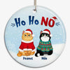 Ho Ho No Fluffy Cats Personalized Circle Ornament