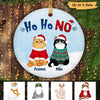 Ho Ho No Fluffy Cats Personalized Circle Ornament