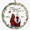 Holly Branch Memorial Personalized Circle Ornament