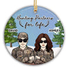 Hunting Partners Couple Christmas Personalized Circle Ornament