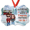 Husband Wife Chibi Camping Couple Personalized Christmas Ornament