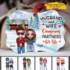 Husband Wife Chibi Camping Couple Personalized Christmas Ornament