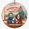 Husband Wife Drinking Partners Christmas Personalized Circle Ornament